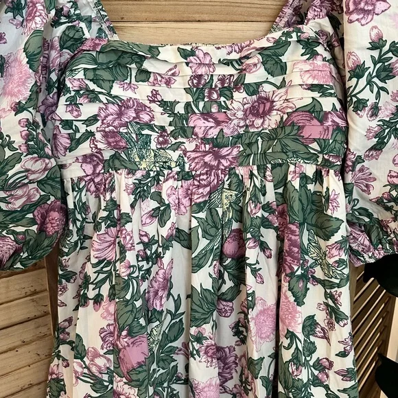 Abercrombie & Fitch Garden Floral Poplin Puff-Sleeve Mini Dress - Picture 8 of 10